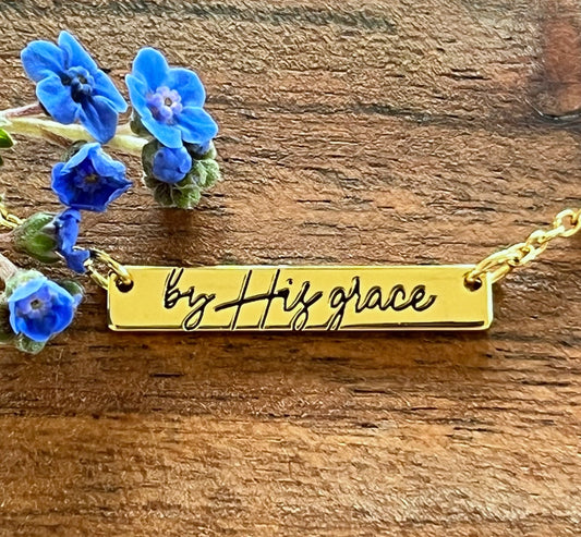 By His Grace Bar Necklace