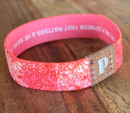 Beautiful Worthy & Loved Little Girl Pink Floral Wristband
